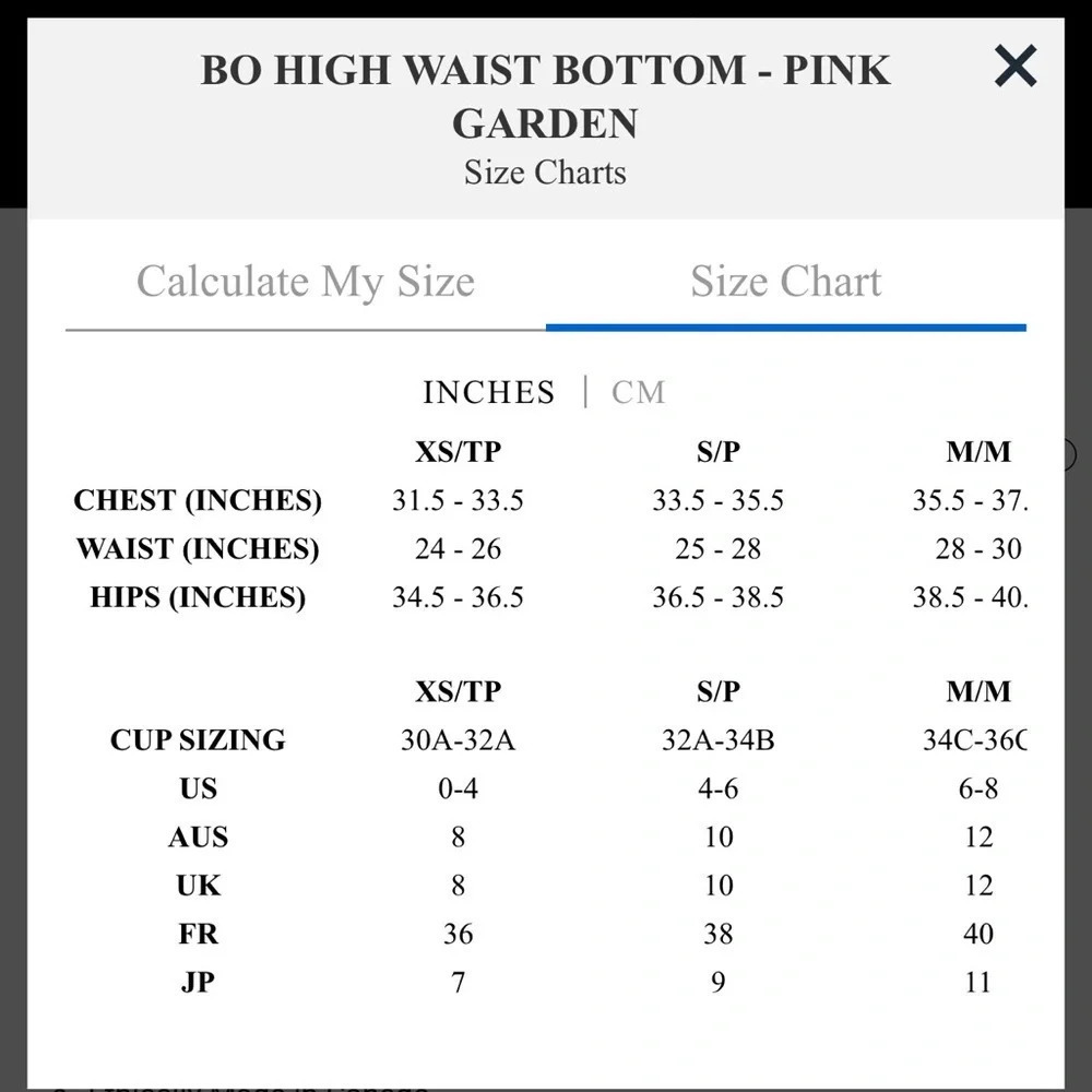 Beth Richards/Roopa Pemmaraju Swim High Waist Bikini Bottom Pink Garden Size M - Picture 8 of 9